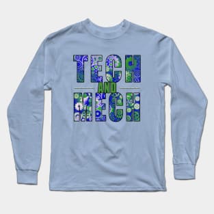 Blue Tech and Mech Long Sleeve T-Shirt